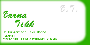 barna tikk business card